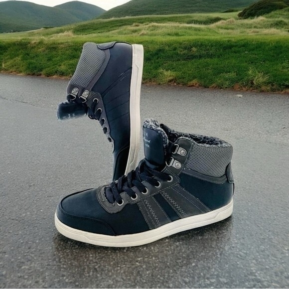 PLATO Men’s Leather High Top Sneakers Boots Winter Lace-Up EUR 41 US 7.5 main image 4